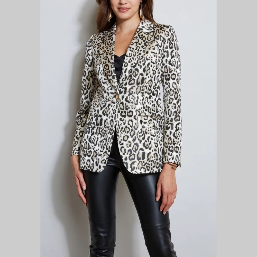 🔥Zara Leopard Print Viscose Blazer